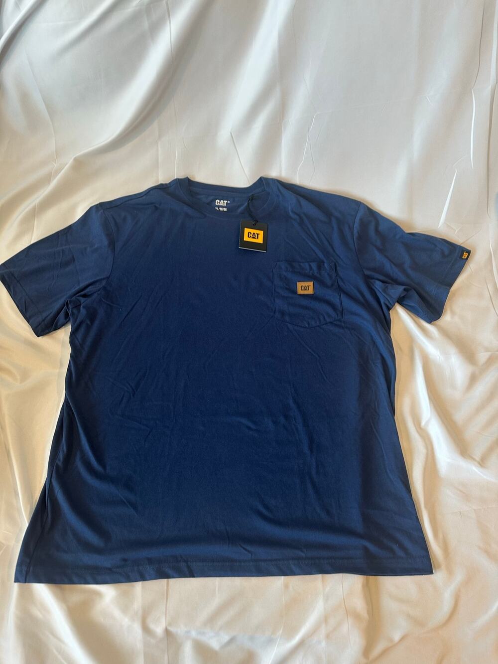 CAT Caterpillar Men's Short Sleeve Pocket T-Shirt Navy Blue NWT Size XL